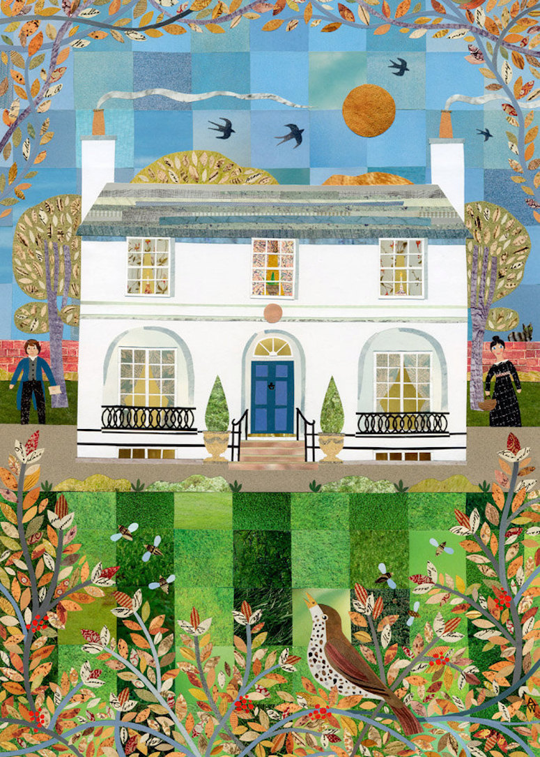 Amanda White's Cut Paper Collages of Writers' Houses • Brown Paper Bag