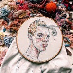 Lisa Smirnova Embroiders a Dynamic Portrait in an Impressionist Style