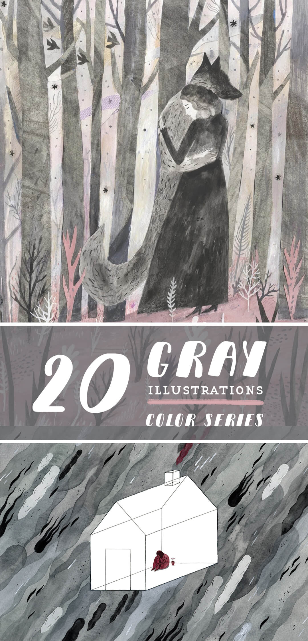 Gray illustrations