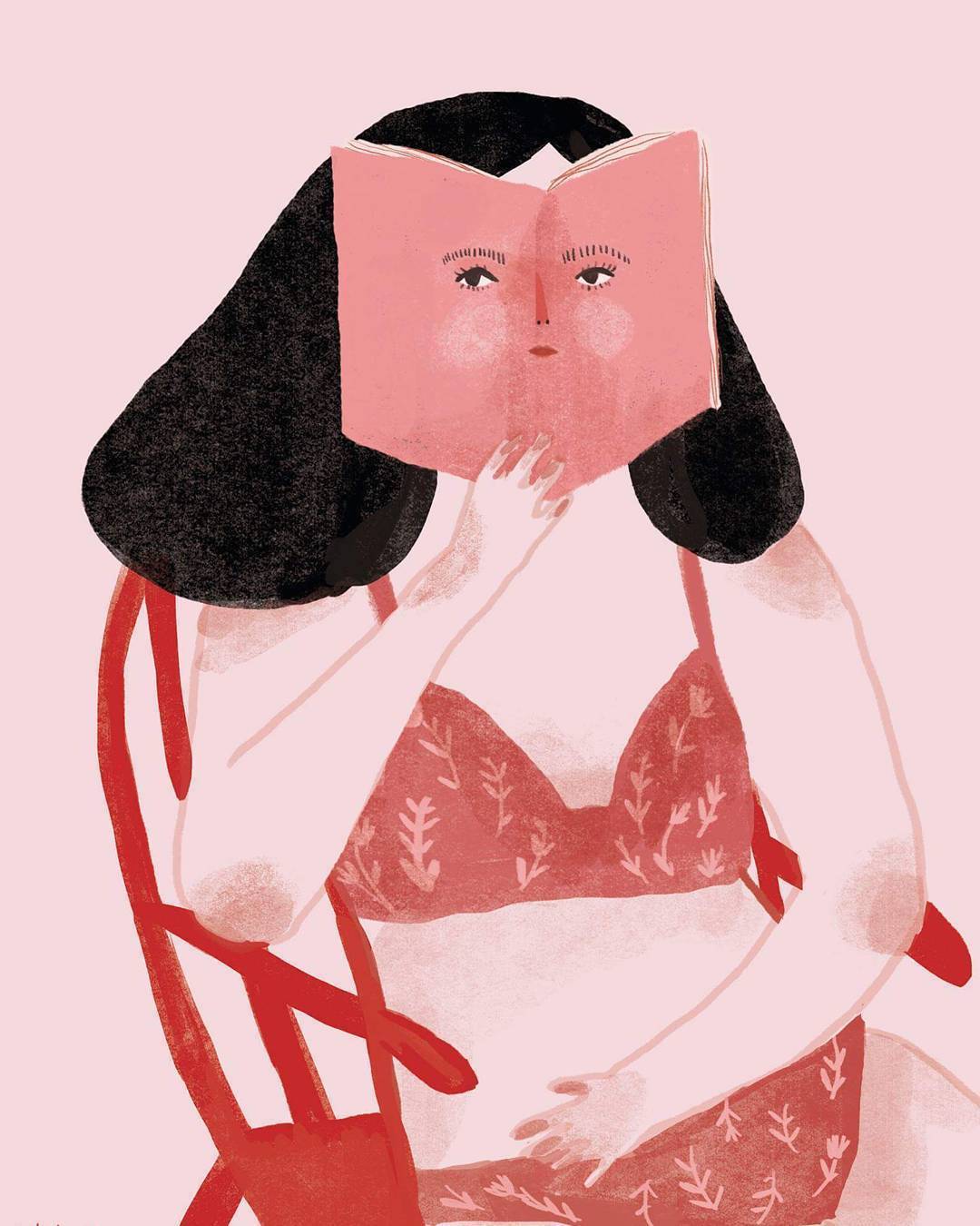 Pink illustration by Camila Ortega