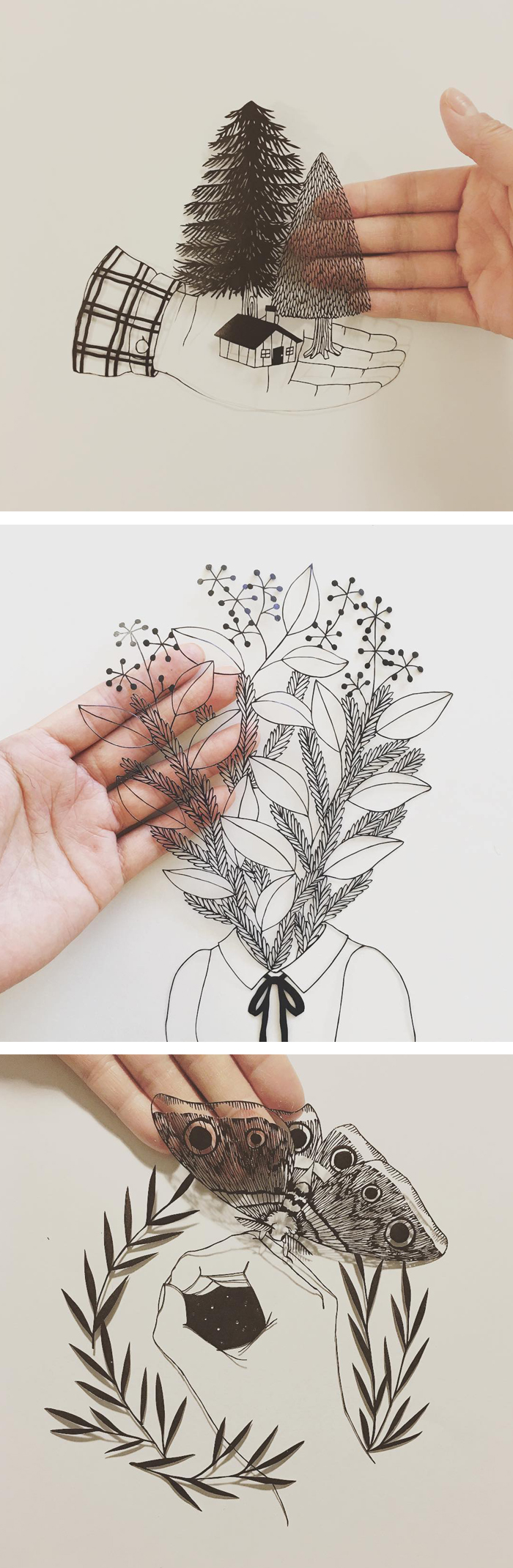 Paper cutouts by Kanako Abe #papercraft #cutouts