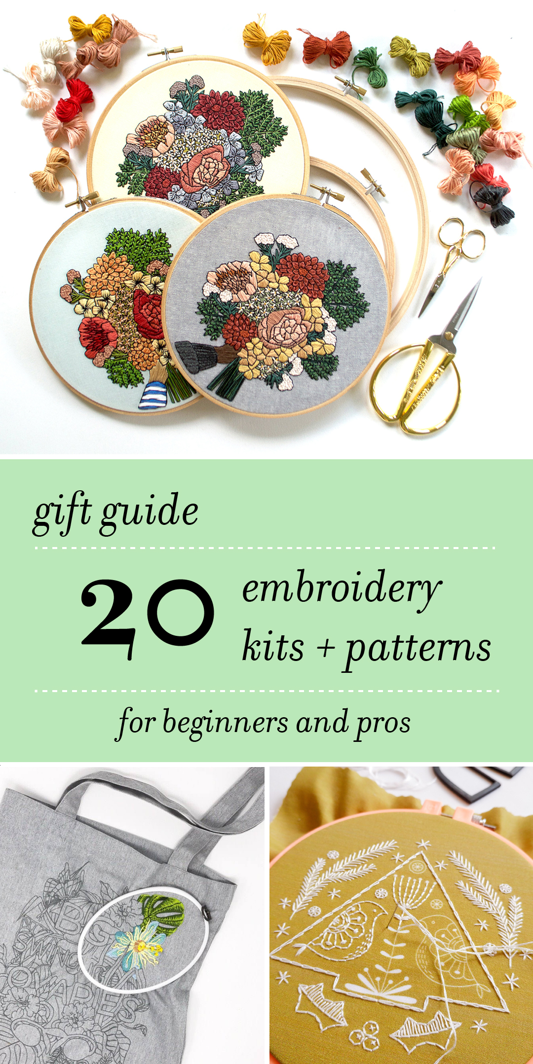 Hand embroidery patterns and kits to try