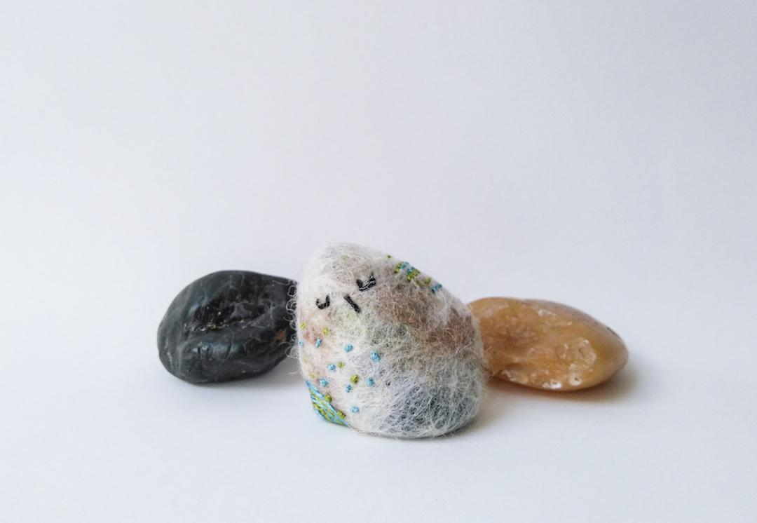 Felted rock art by Shu Ning Lim