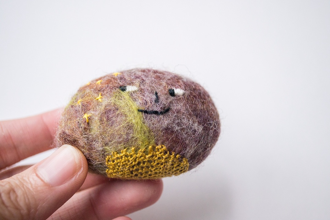 Felted rock art by Shu Ning Lim