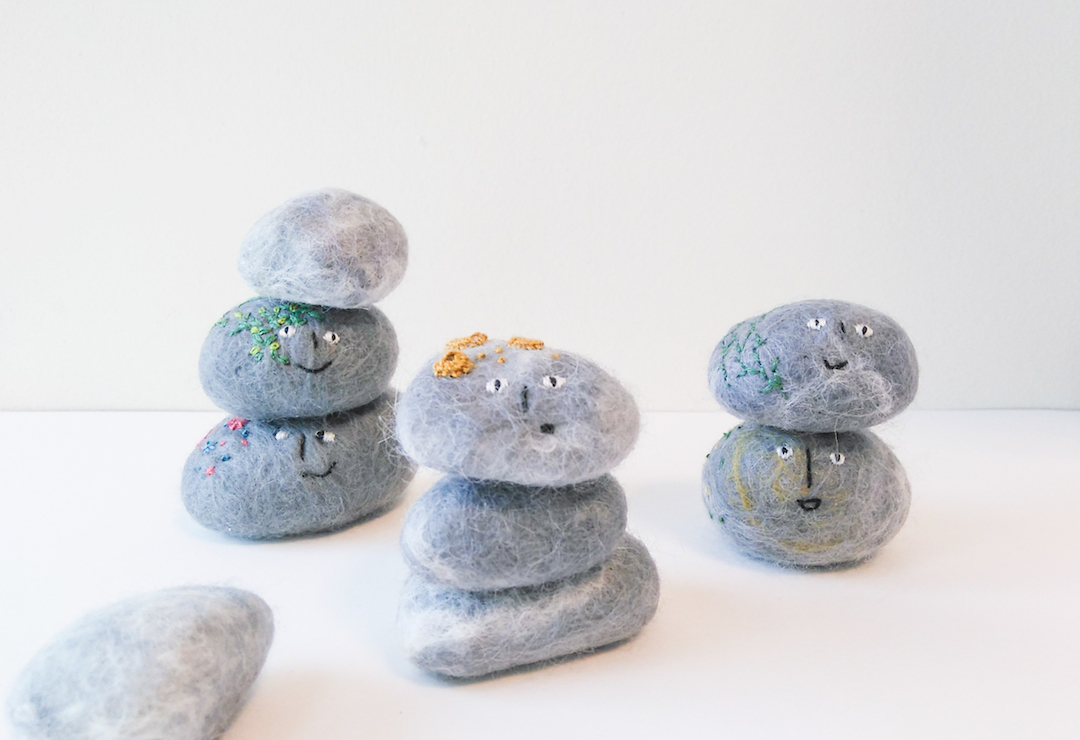 Felted rock art by Shu Ning Lim