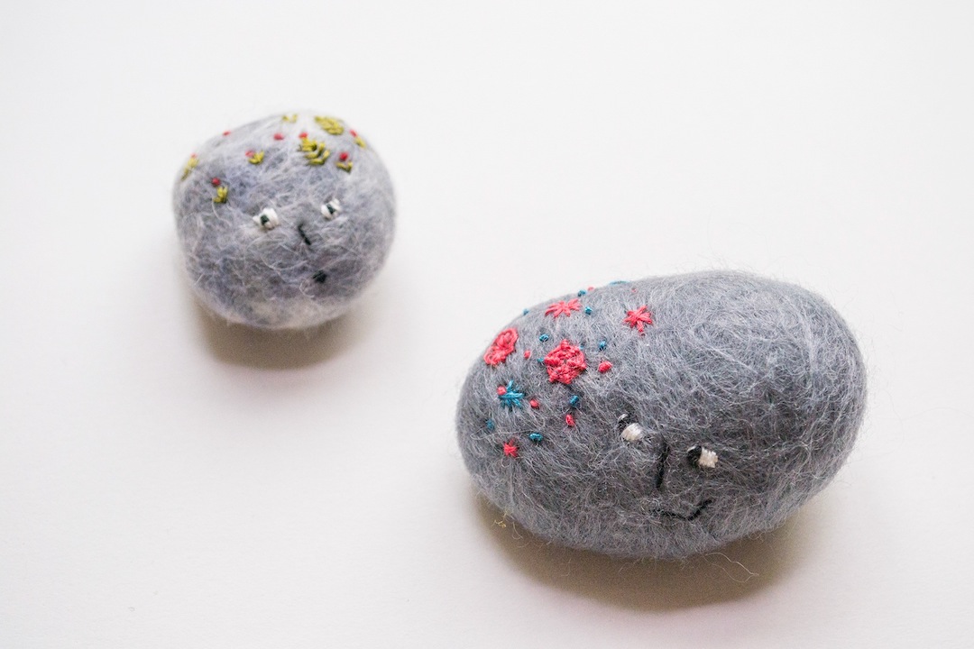 Felted rock art by Shu Ning Lim