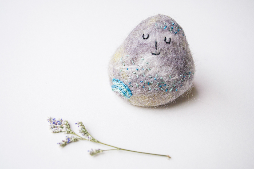 Felted rock art by Shu Ning Lim