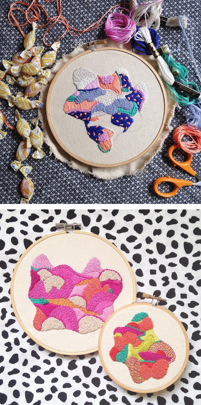 Abstract embroidery by Shea Goitia