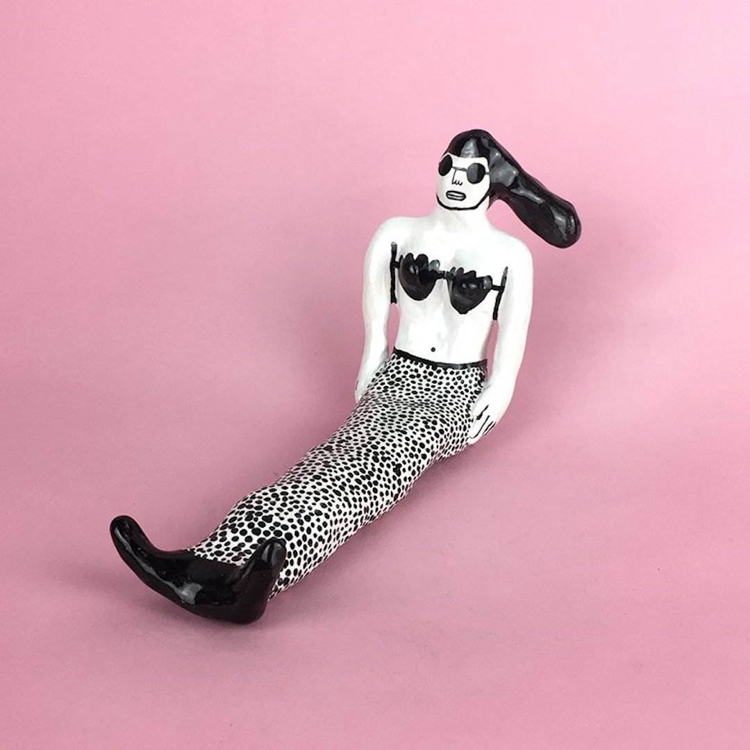 Black and white ceramics by Lucy Kirk