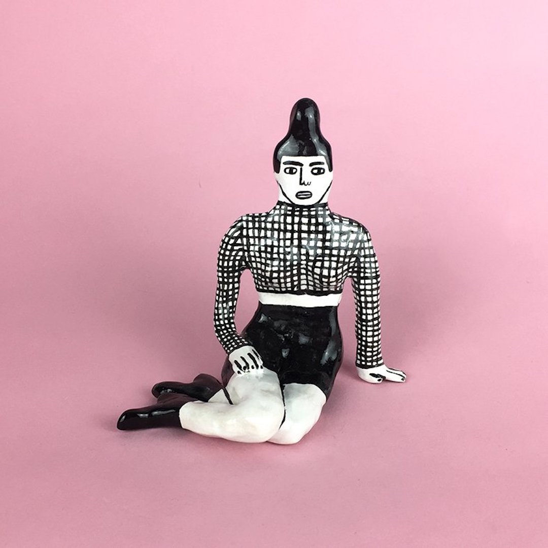 Black and white ceramics by Lucy Kirk