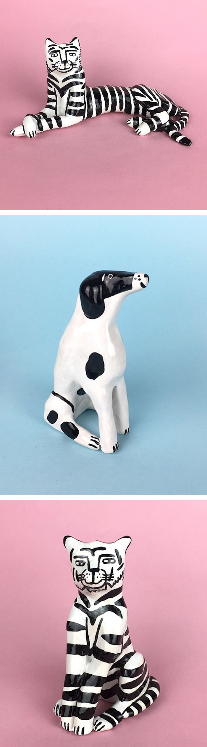 Black and white ceramics by Lucy Kirk