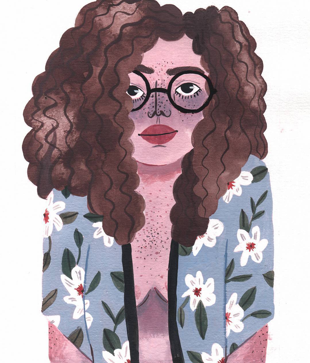Illustrated portrait of a woman by Brunna Mancuso
