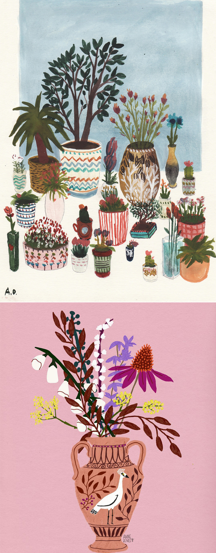 Illustration of vases