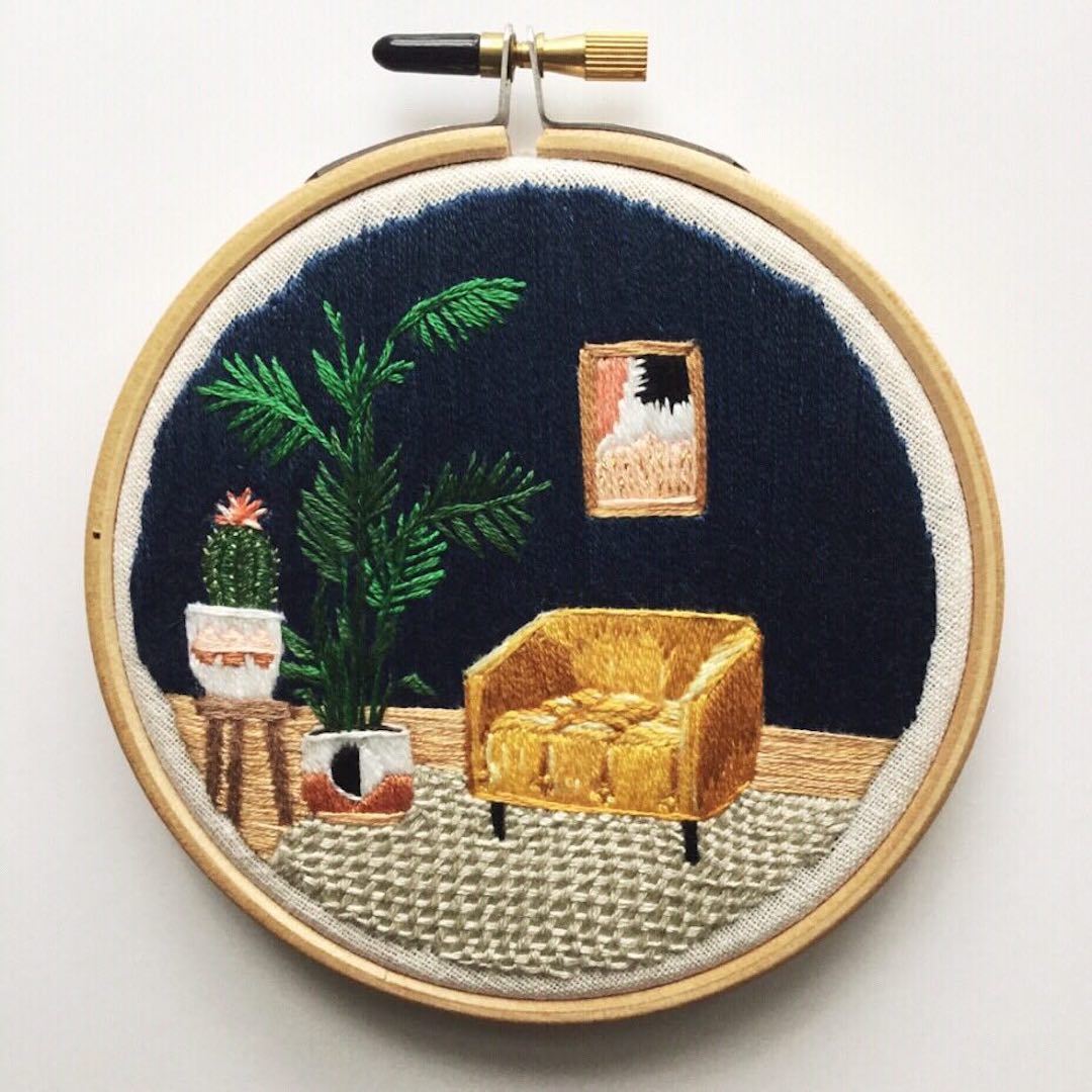 Embroidery hoop art by Desert Eclipse Studio