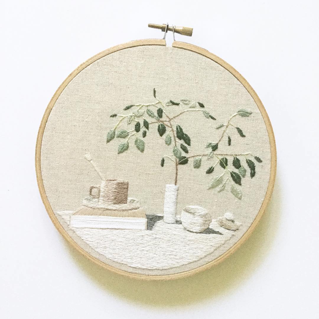 Embroidery hoop art by Desert Eclipse Studio