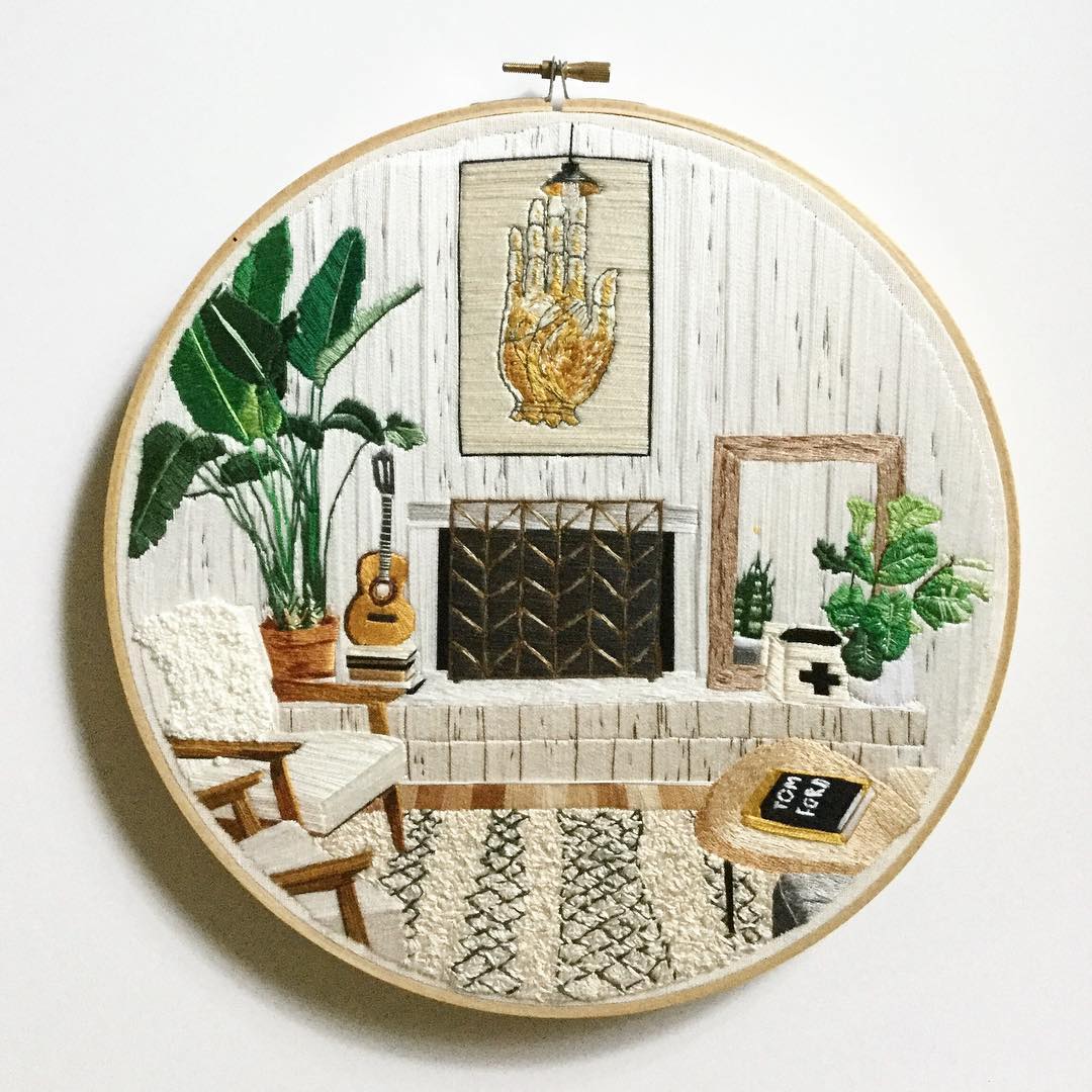 Embroidery hoop art by Desert Eclipse Studio