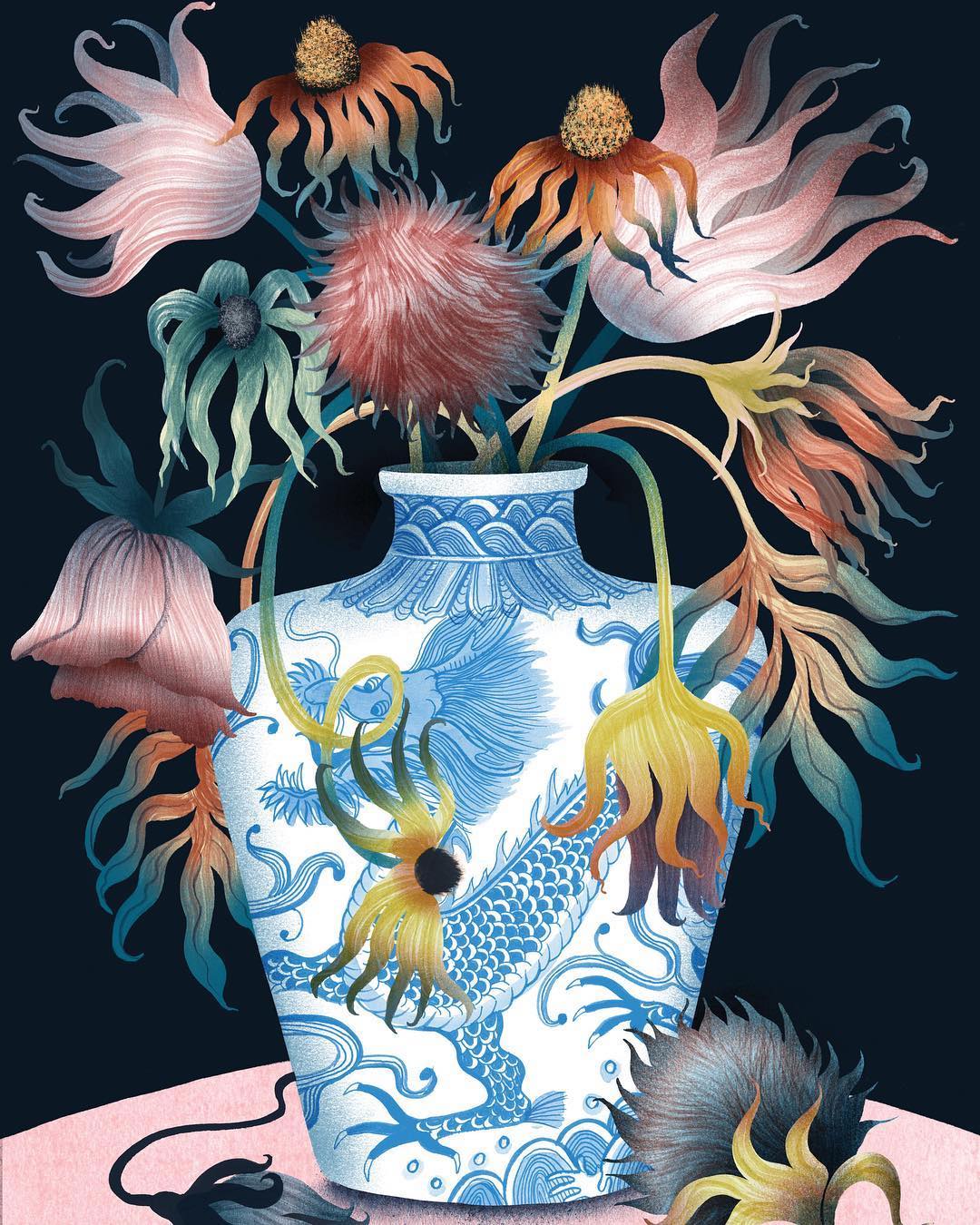 Illustration of vases