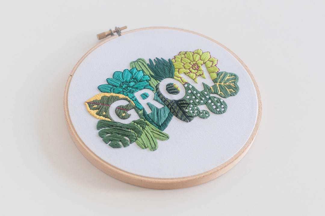 Modern hand embroidery patterns for Galentine's Day