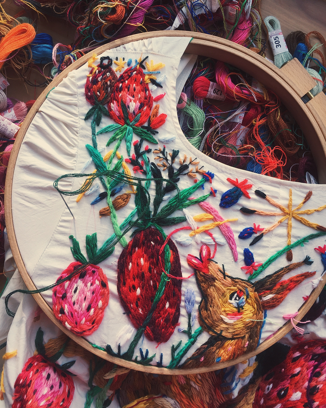 Custom embroidered clothing by Lisa Smirova