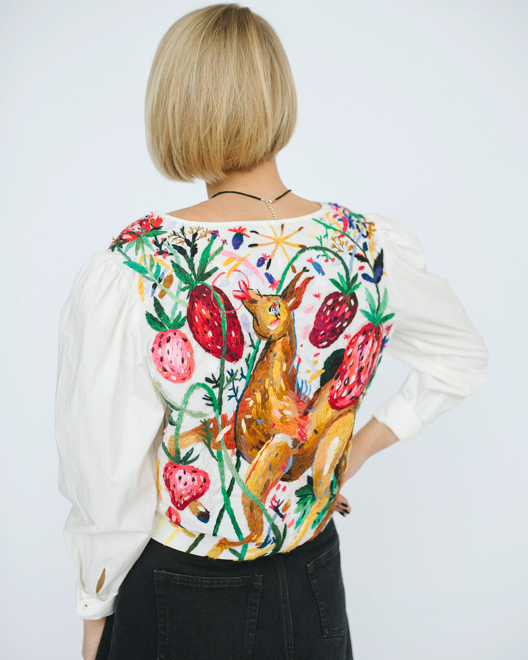 Custom embroidered clothing by Lisa Smirova