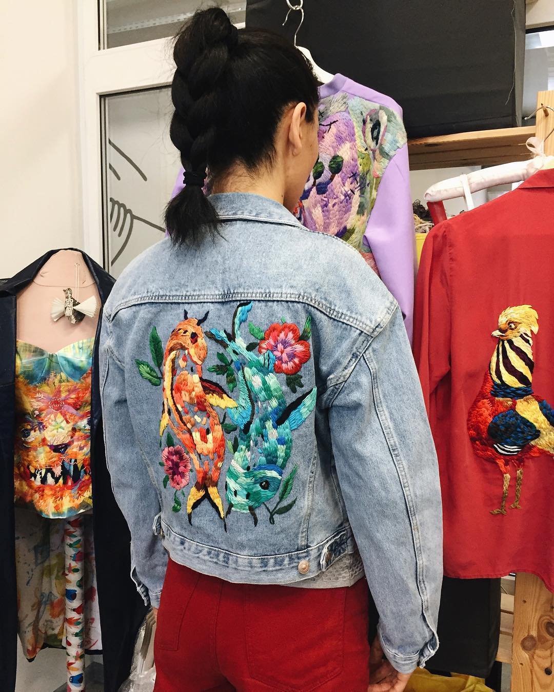 Custom embroidered clothing by Lisa Smirova