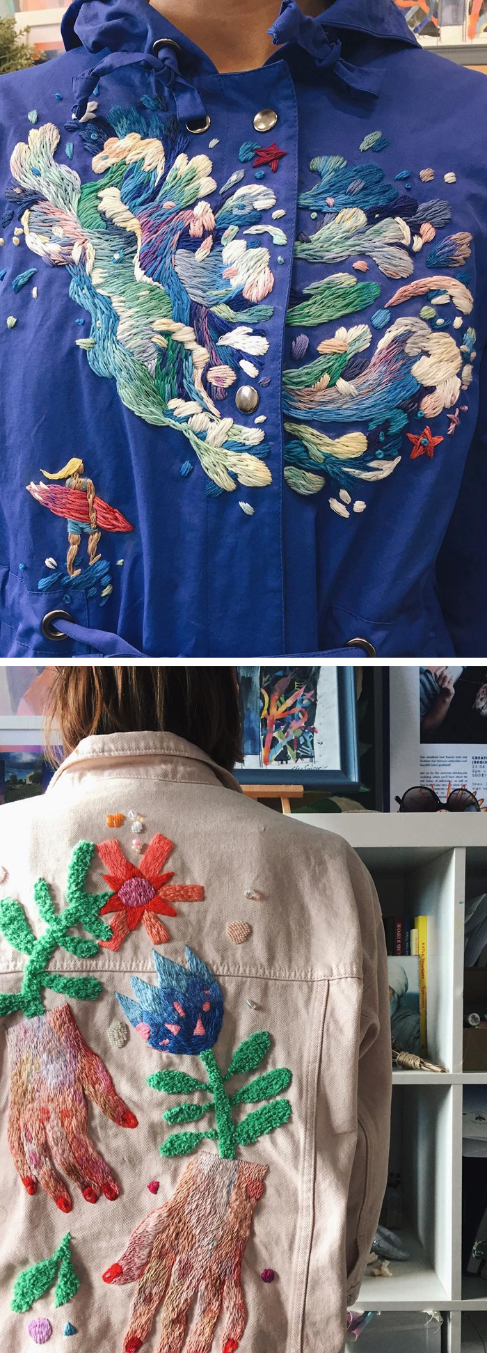 Custom embroidered clothing by Lisa Smirova