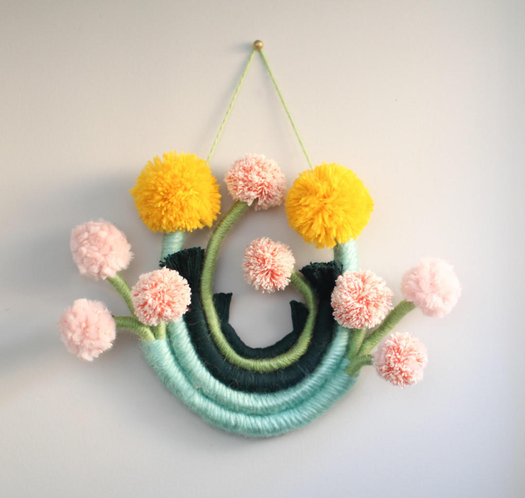 Floral fiber art wall hangings by Mandi Smethells