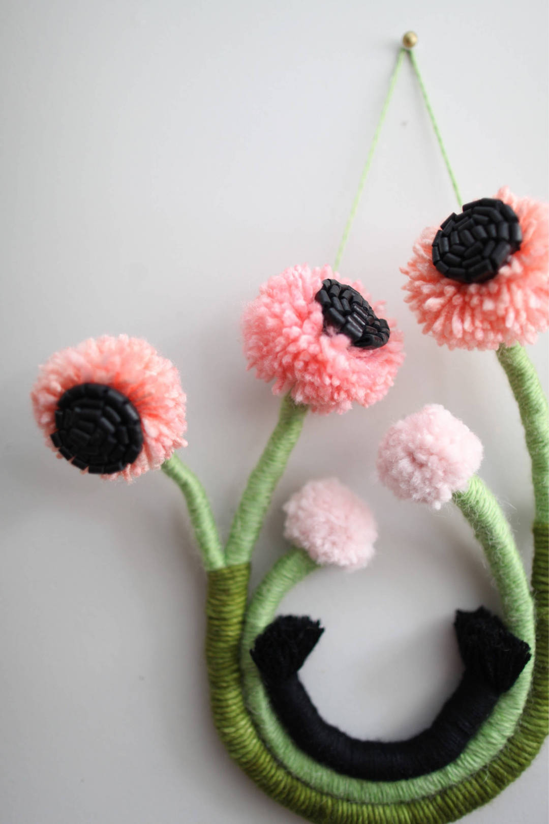 Floral fiber art wall hangings by Mandi Smethells