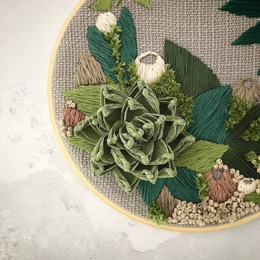 Embroidery art by Helen Wilde