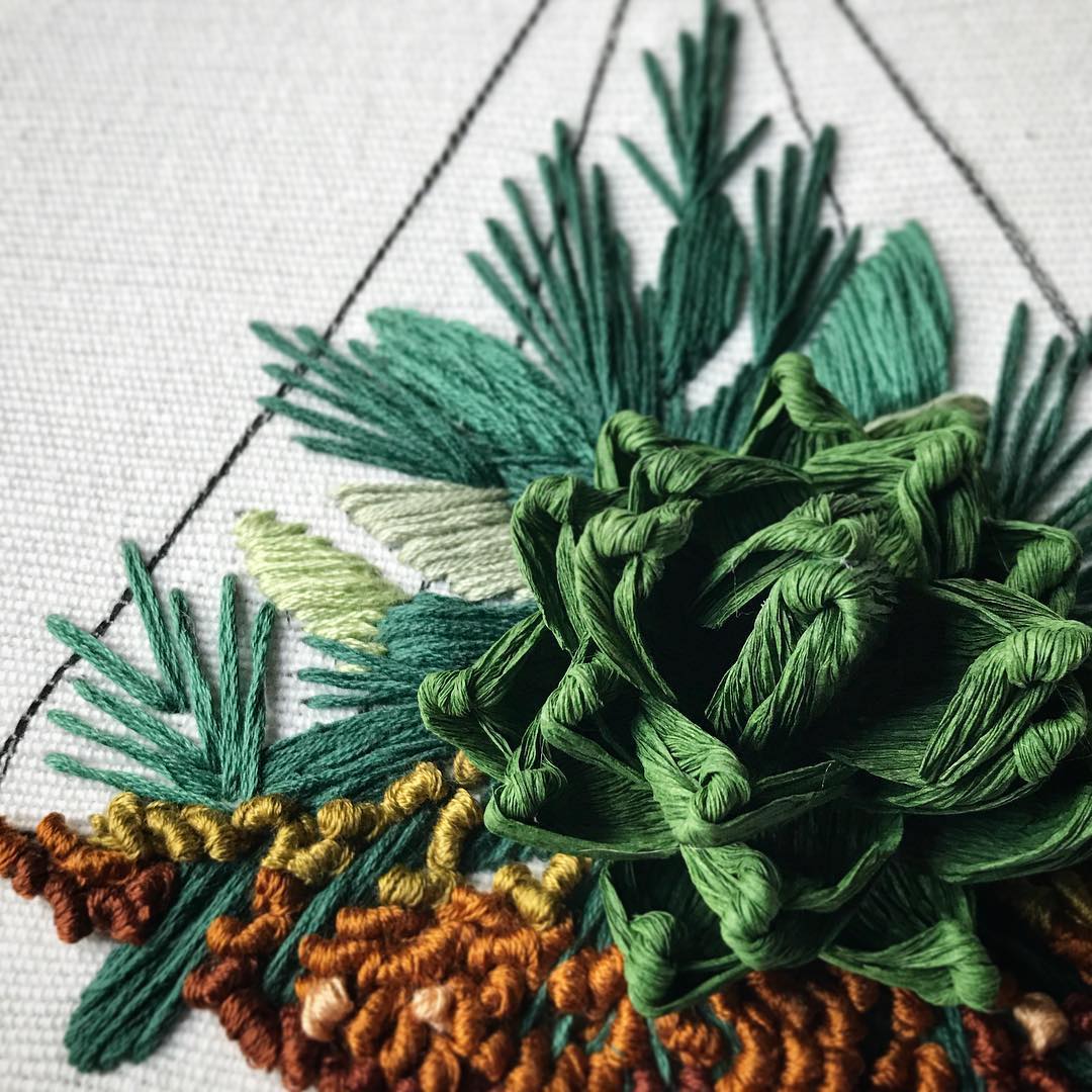 Embroidery art by Helen Wilde