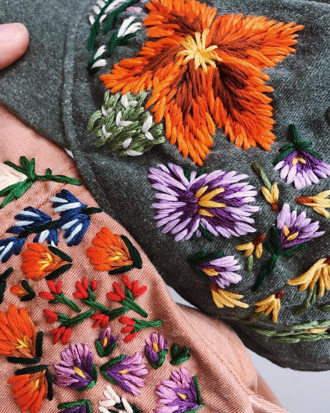 Embroidered hats by Lexi Mire