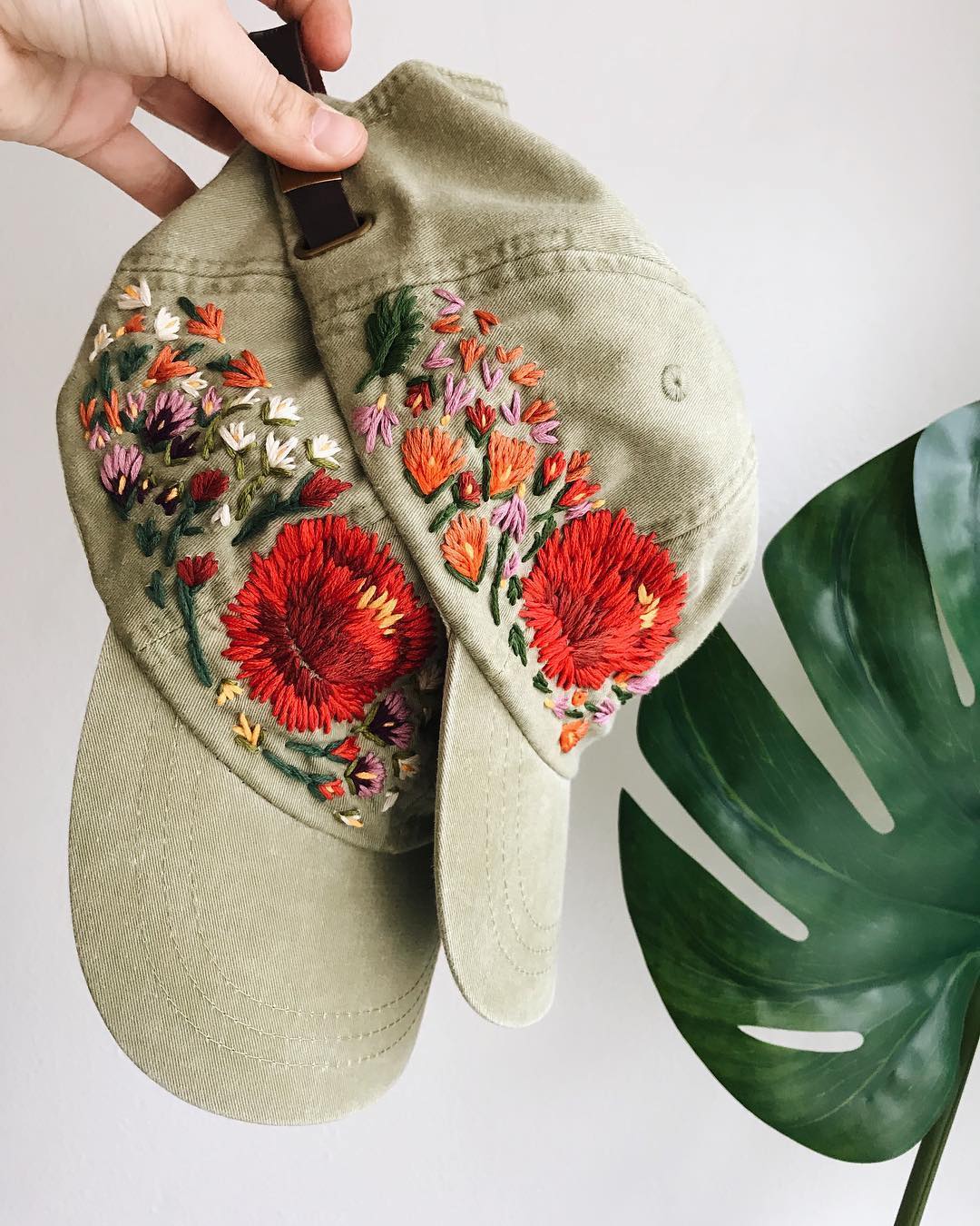 Embroidered hats by Lexi Mire