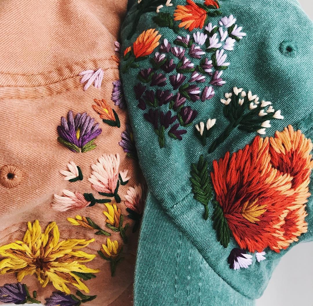 Embroidered hats by Lexi Mire