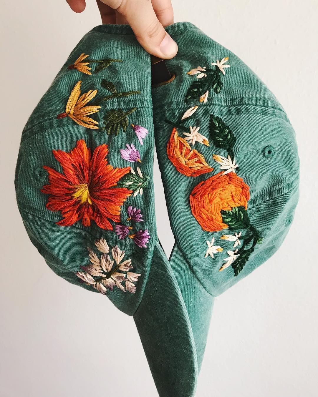 Embroidered hats by Lexi Mire