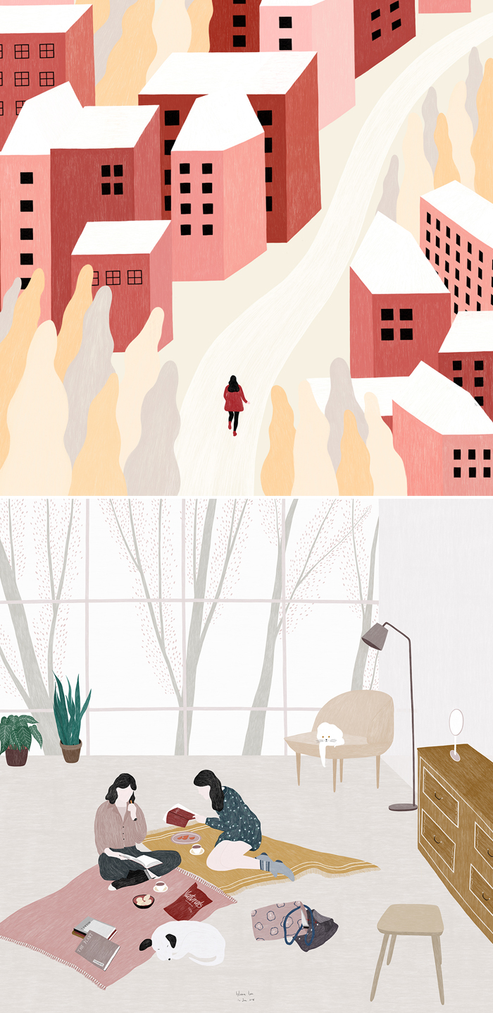 Landscape illustrations by Lylean Lee