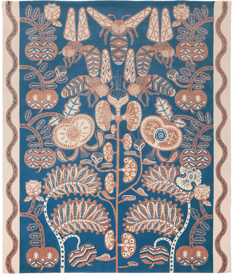 Bees_rug_blue