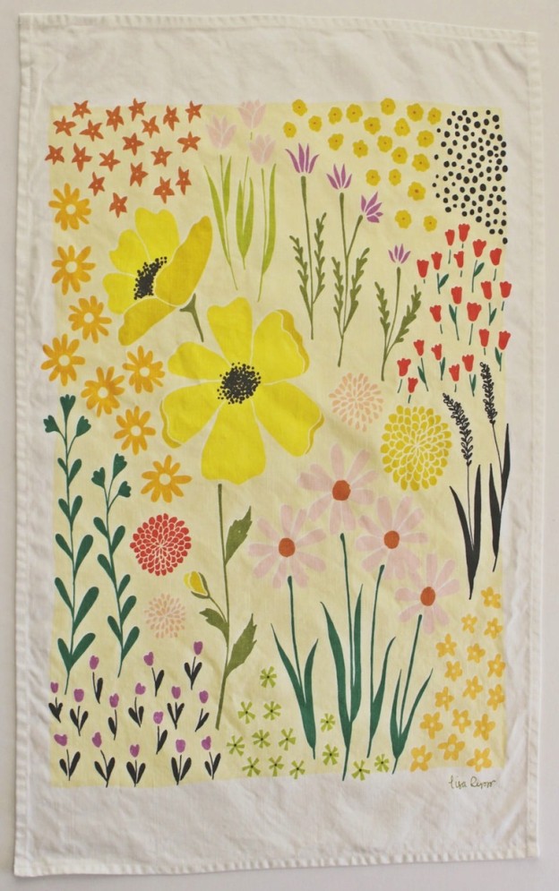 Lisa Rupp Illustrates Entire Gardens on Dishtowels - Brown Paper Bag