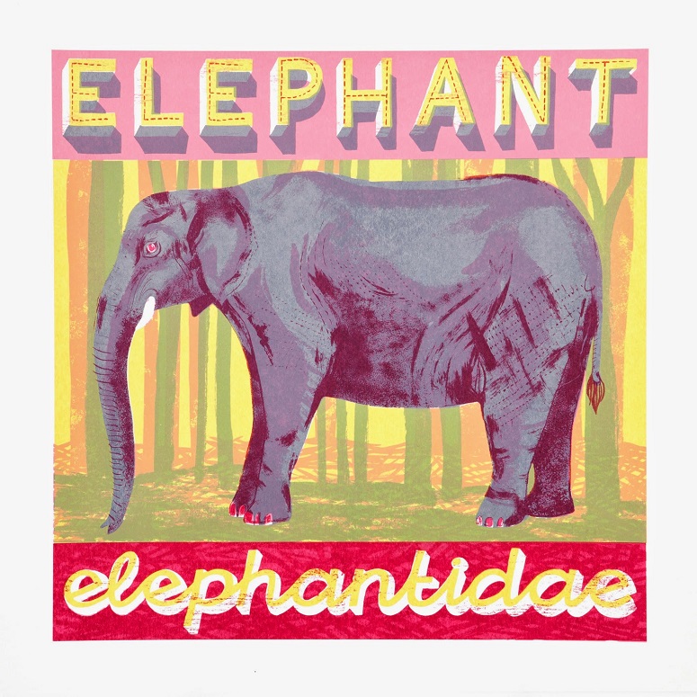 E is for Elephant who is anything but light.