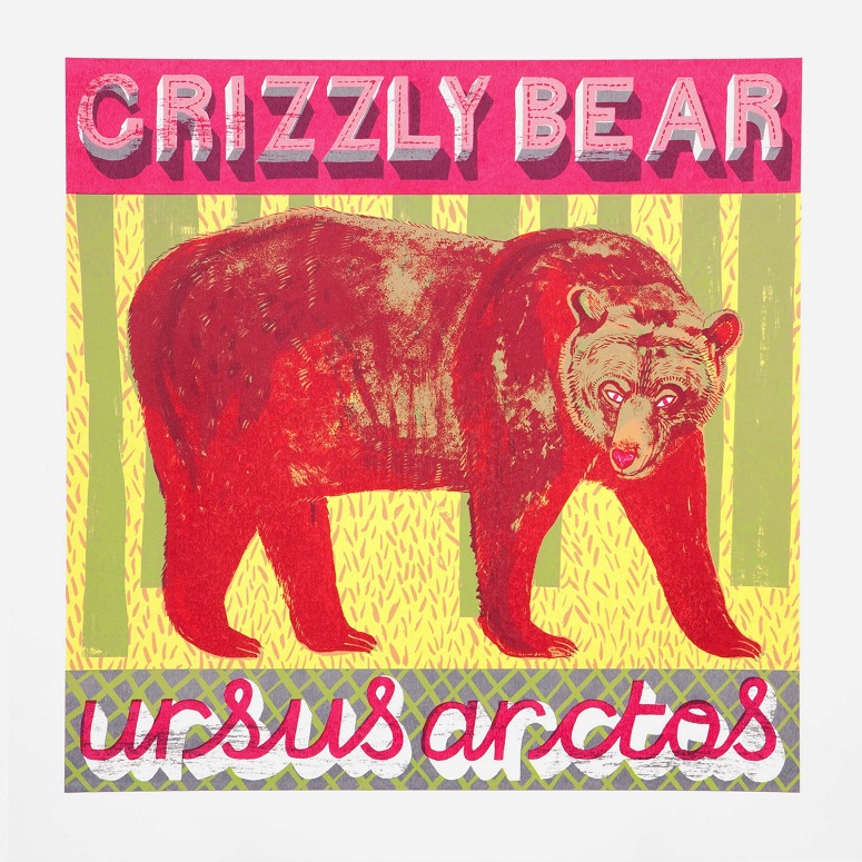 G is for grizzly bear, a fierce looking fellow.