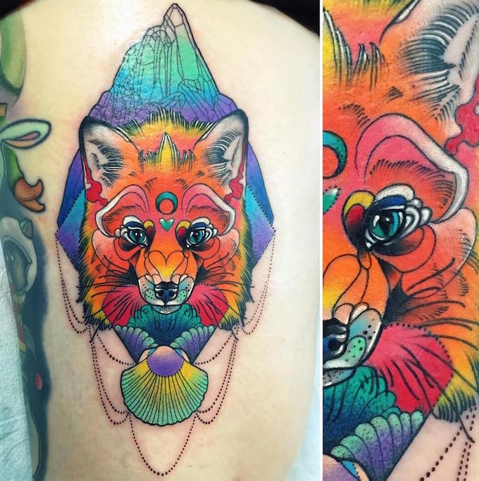 lisa frank inspired tattoo