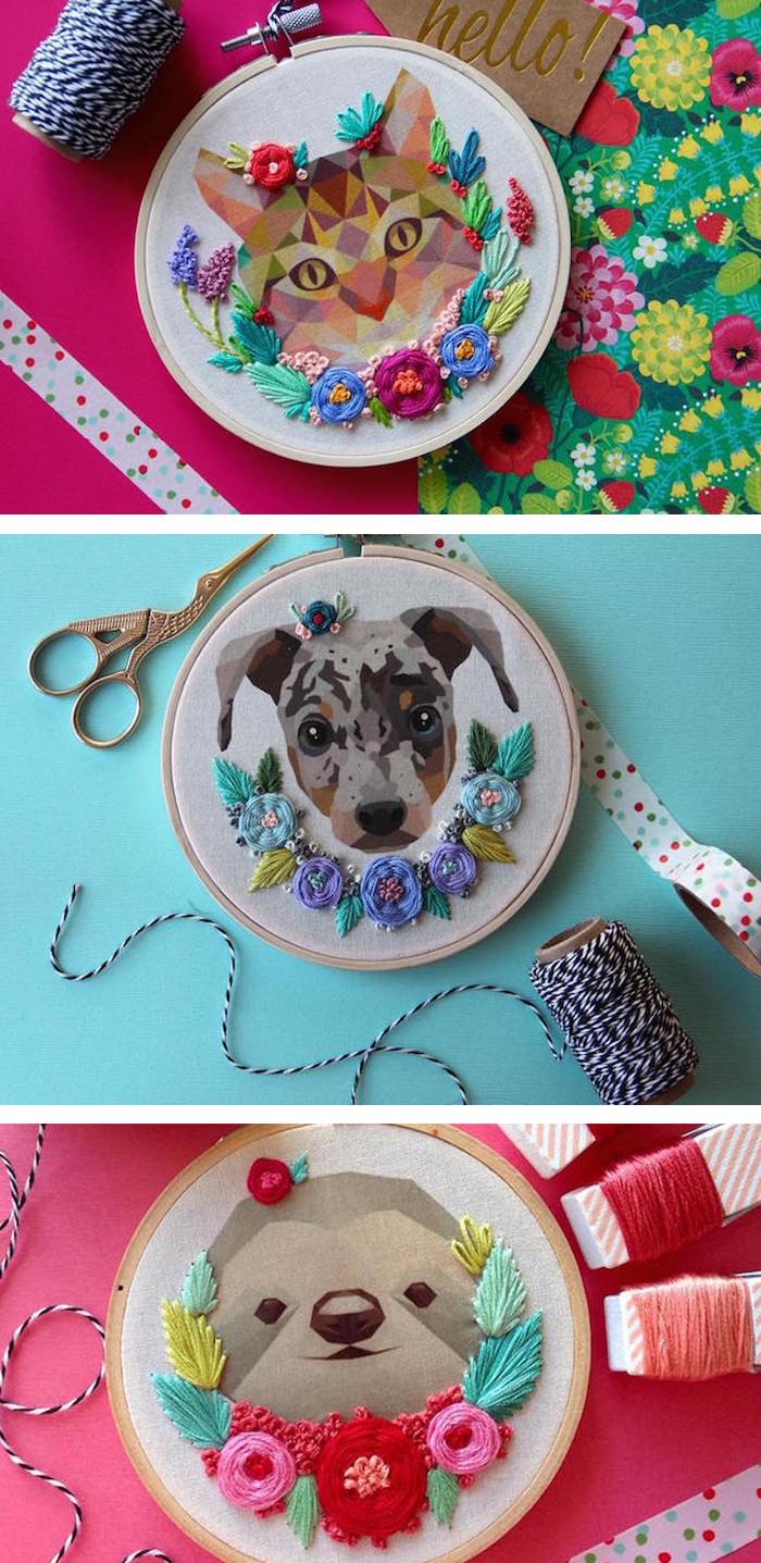 Animal embroideries by Maria Arseniuk