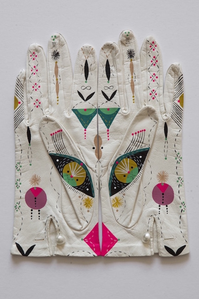 Painted gloves by Bunnie Reiss 