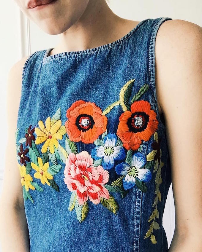 Tessa Perlow Covers Upcycled Clothing in Embroidered Blooms