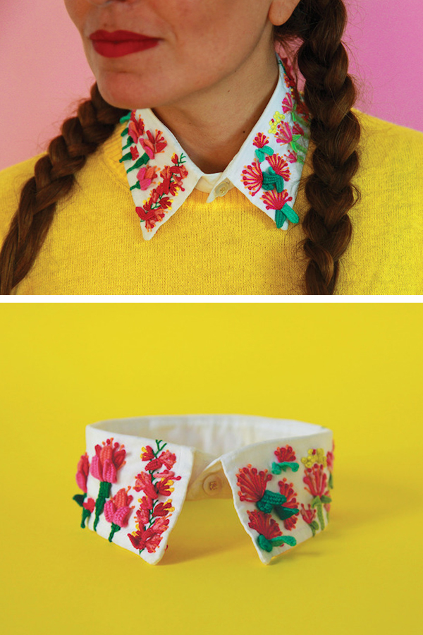 Embroidered stumpwork collar by Senorita Lylo