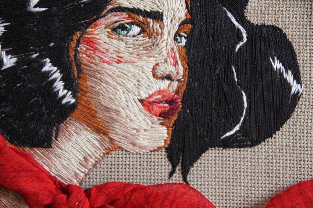 Ezgi Pamir's Embroidered Portraits Dazzle with Real Objects Sewn In
