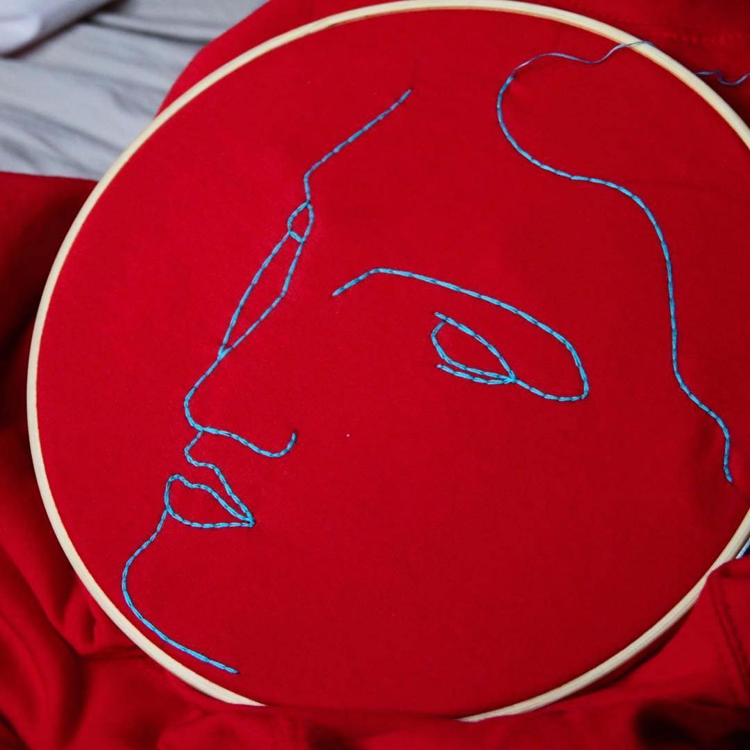 Sofia Salazar embroidered portraits