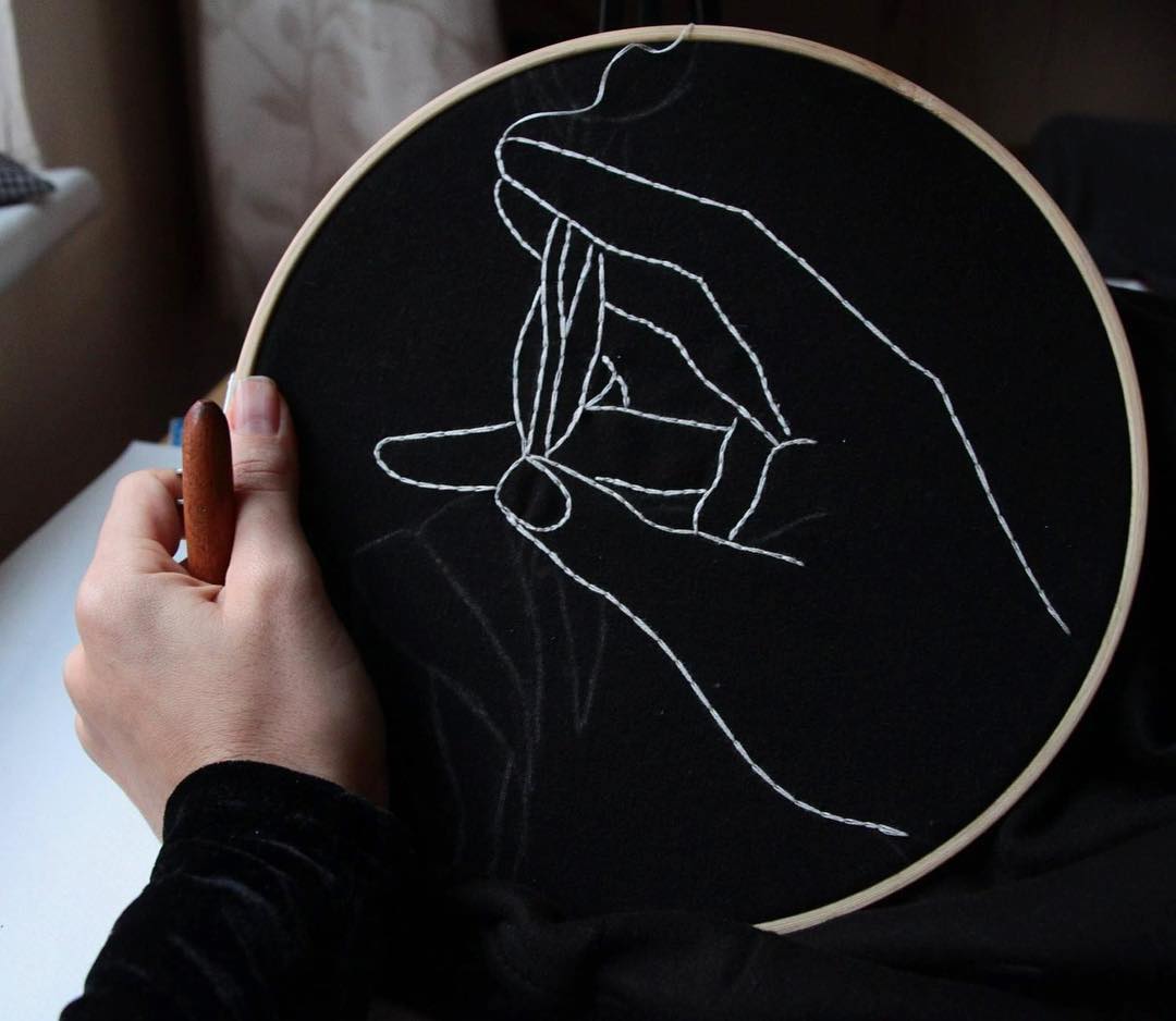 Sofia Salazar embroidered portraits