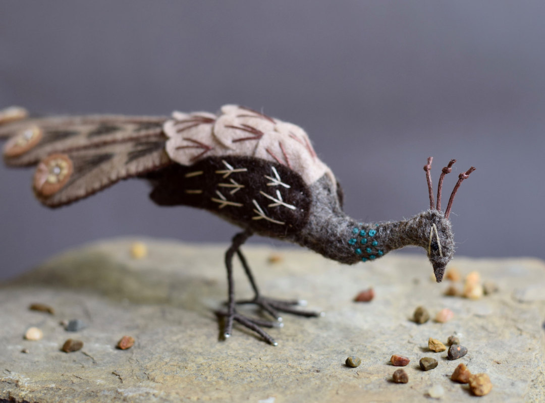 Jill Ffrench felt bird sculptures