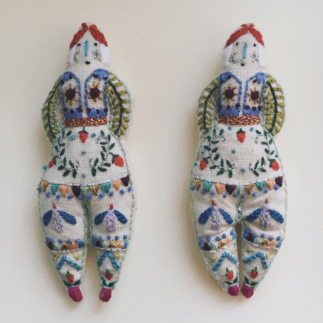 Megan Griffiths embroidered dolls