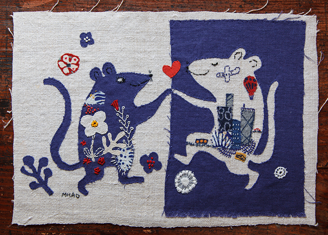 Mika Hirasa appliqué illustrations
